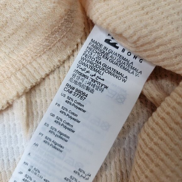 BillaBong Any Day Thermal Long Sleeve T-Shirt Peach Cream NWT Juniors Size S - Picture 12 of 12